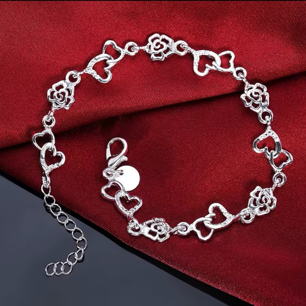 Sterling Silver Heart Bracelet
